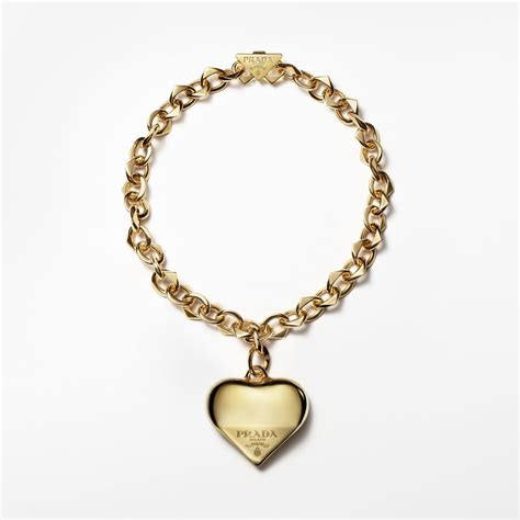 gold prada necklace - heart charm necklace burgendy Prada.